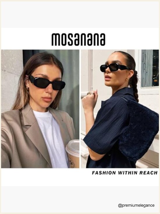 Trendy Rectangular Sunglasses with UV400 Protection Retro Vintage Style